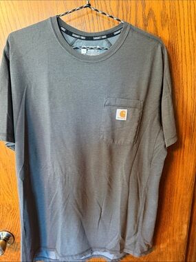 Carhartt Short Sleeve Pocket Tee - Charcoal with Gold Logo